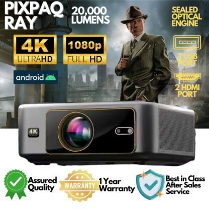 PIXPAQ RAY (JAPAN) 1950 ANSI & 20000 Lumen Brightest Full HD 1080p, 4K upscaling Home-Office Projector