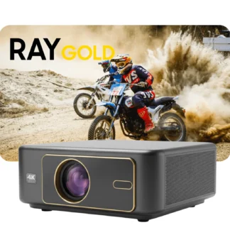 PIXPAQ RAY Gold (Japan) 2150 ANSI & 22000 Lumen + Pixpaq Projector Screen,4K HD 16:9 Portable