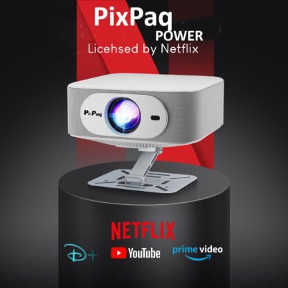 PixPaq (JAPAN) POWER Projector, Certified Netflix and Prime Video Smart LED Projector 1080p Full HD Native Resolution, Rotatable Design, Built-in Streaming Apps (Netflix, Prime Video, Hotstar), 11,000 Lumens , Screen Mirroring, 5 Watt Speaker with Android 13 WhaleOS - Image 3