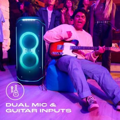 JBL Partybox Ultimate, Dynamic Lightshow, Party Pad, Wi-Fi & Bluetooth Connectivity, Dual Mic with Guitar Inputs, Pro Sound, Ipx4 Splashproof, Self Tuning, One App (Black) - Multimedia - Image 6