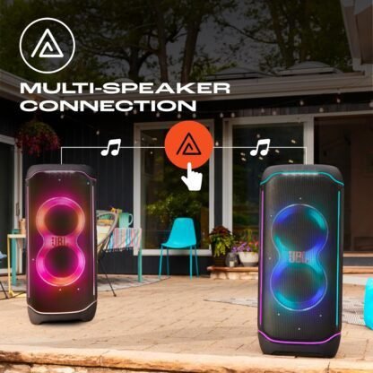 JBL Partybox Ultimate, Dynamic Lightshow, Party Pad, Wi-Fi & Bluetooth Connectivity, Dual Mic with Guitar Inputs, Pro Sound, Ipx4 Splashproof, Self Tuning, One App (Black) - Multimedia - Image 7