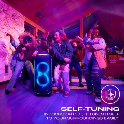 JBL Partybox Ultimate, Dynamic Lightshow, Party Pad, Wi-Fi & Bluetooth Connectivity, Dual Mic with Guitar Inputs, Pro Sound, Ipx4 Splashproof, Self Tuning, One App (Black) - Multimedia - Image 10